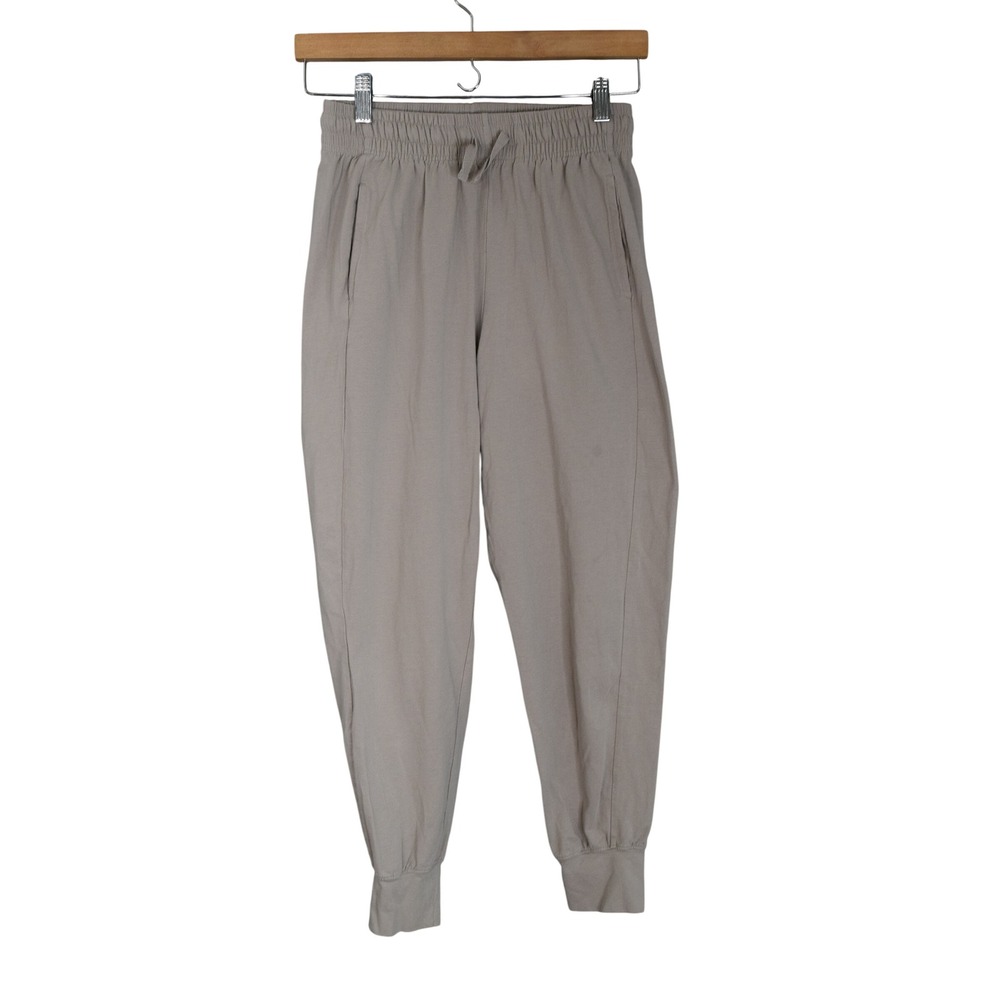 Pact Jogger Pants XS Tan Organic Cotton High Rise Drawstring Women Loungewear